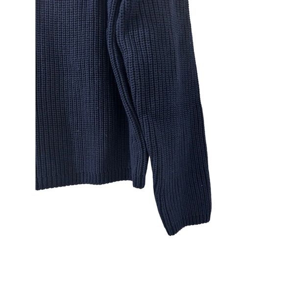 (Sold)Quince Knit Sweater  Cotton Chunky Knit Size Large Womens NWT Navy Blue - Picture 6 of 10